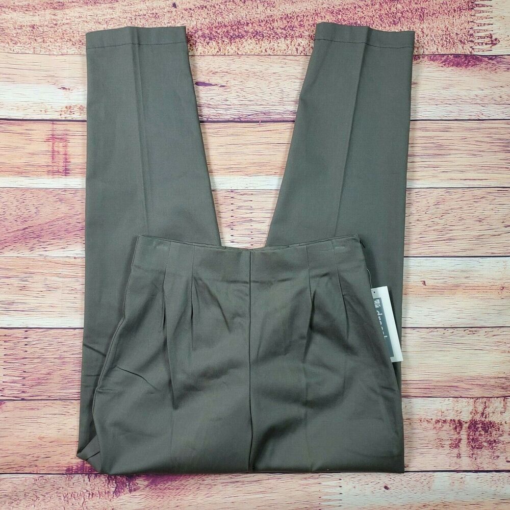 Dressbarn The Hollywood Dress Pants Womens 10 Solid Green Slimming NWT